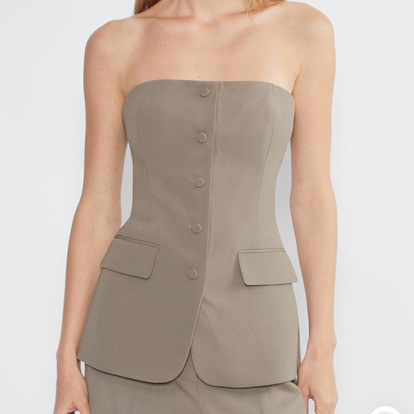 Babaton Tops - SOLD ✨Babaton Insider Tube Top Strapless Tailored Bustier Top in Felted Taupe 00